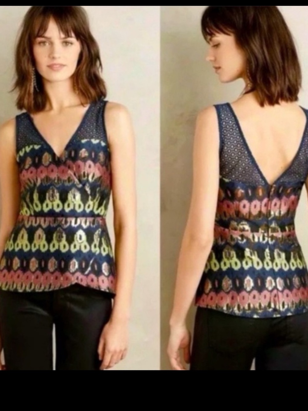 Anthropologie HD in Paris Yana Jacquard Peplum Blouse
Size 6 NWOT